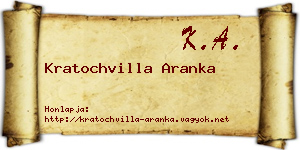 Kratochvilla Aranka névjegykártya